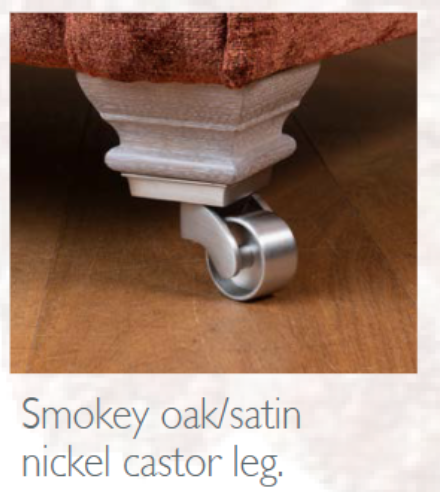 Smokey Oak/Satin nickel castor Leg